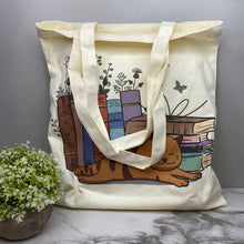 Load image into Gallery viewer, Tote Bag - Sleepy Cats &amp; Books - #1
