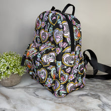 Load image into Gallery viewer, Mini Backpack - Cat Paw Meow on Black
