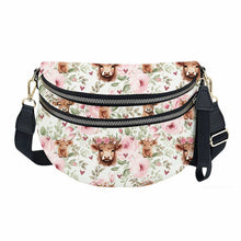 Load image into Gallery viewer, The Roni Nylon Crossbody - Highland Cow Pink Floral
