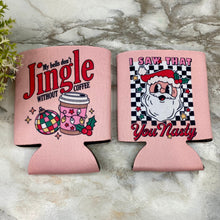 Load image into Gallery viewer, Neoprene Cup Holder Can Koozie Tumbler - Christmas - Pink Jingle/Nasty
