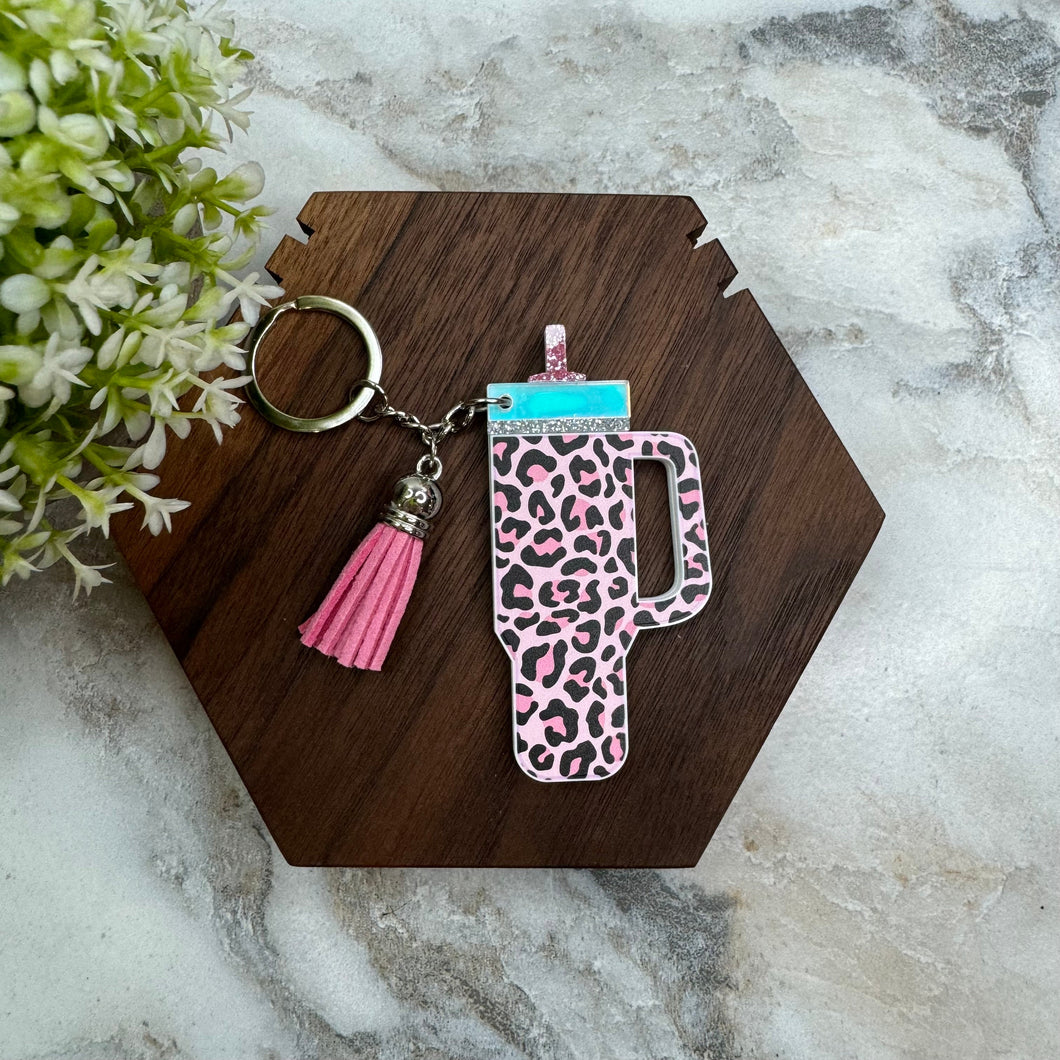 Keychain - Tumbler - Pink Animal