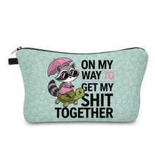 Load image into Gallery viewer, Pouch - Humor, Raccoon Turtle Get My Shit Together
