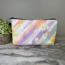 Load image into Gallery viewer, Pouch - Floral Pastel Stripe Daisy
