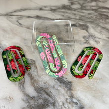 Load image into Gallery viewer, Jumbo Paperclip - Monstera Leaves Tropical
