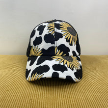 Load image into Gallery viewer, Hat - Ponytail - Cow Sunflower
