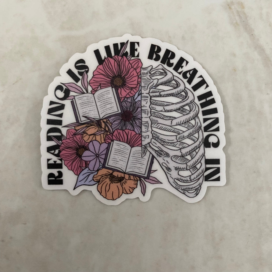 Vinyl Sticker - Books - Reading/Breathing