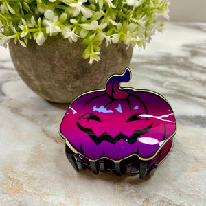 Hair Clip - Halloween Pumpkin Pink Purple