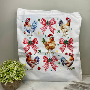 Tote Bag - Christmas - #4 - Chickens