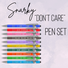 Load image into Gallery viewer, Pen Set - Snarky “Don’t Care”
