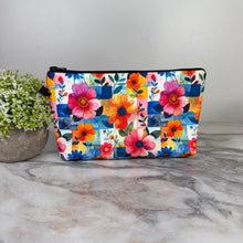 Load image into Gallery viewer, Pouch - Floral Bright Checkered
