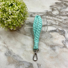 Load image into Gallery viewer, Keychain - Macrame Bracelet - Braided Mint
