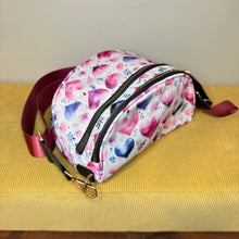 Load image into Gallery viewer, The Roni Nylon Crossbody - Pink Purple Hearts
