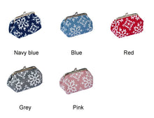 Load image into Gallery viewer, Clamshell Coin Purse Wallet - Snowflake - PREORDER
