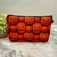 Load image into Gallery viewer, Pouch - Halloween - Knit Jack-O-Lantern
