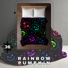 Load image into Gallery viewer, Blanket Halloween #36 - Rainbow Pumpkin - PREORDER ends 7/25
