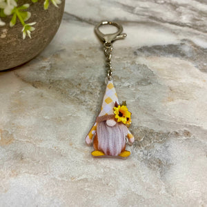 Keychains - Acrylic Gnome Sunflower