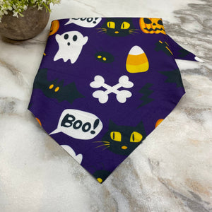 Dog Bandana - Halloween - Boo Ghost Crossbones