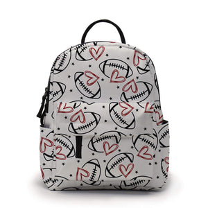 Mini Backpack - Football Hearts