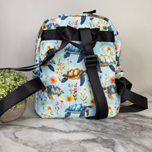 Load image into Gallery viewer, Mini Backpack - Floral Turtle
