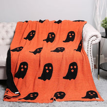 Load image into Gallery viewer, Blanket - Soft Dreams - Double Sided Halloween Ghost Orange Black
