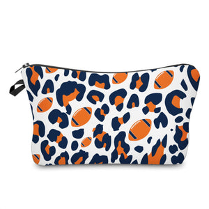 Pouch - Football Animal Print Navy Orange