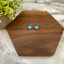 Load image into Gallery viewer, Wooden Stud Earrings - Christmas - Snowman #6
