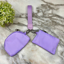 Load image into Gallery viewer, Nylon Wristlet Double Mini Wallet Set - Purple
