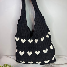 Load image into Gallery viewer, Heart Tote Bag - Knit Sweater
