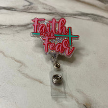 Load image into Gallery viewer, Badge Holder - Religion - Faith Over Fear
