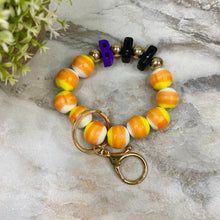 Load image into Gallery viewer, Wood Bracelet Keychain - Halloween - Boo Candy Corn
