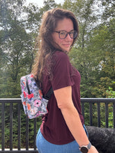 Load image into Gallery viewer, Mini Backpack - Floral Black &amp; White
