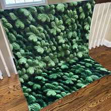 Load image into Gallery viewer, Blanket - St. Patrick’s Day - Crochet Dark Green Clovers
