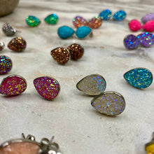 Load image into Gallery viewer, Druzy Teardrop Studs
