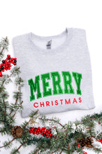 Load image into Gallery viewer, PREORDER: Embroidered Merry Christmas Glitter Applique Sweatshirt
