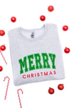 Load image into Gallery viewer, PREORDER: Embroidered Merry Christmas Glitter Applique Sweatshirt
