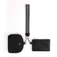 Load image into Gallery viewer, Faux Leather Wristlet + Double Mini Wallet Set
