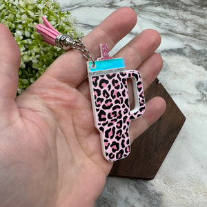 Keychain - Tumbler - Pink Animal