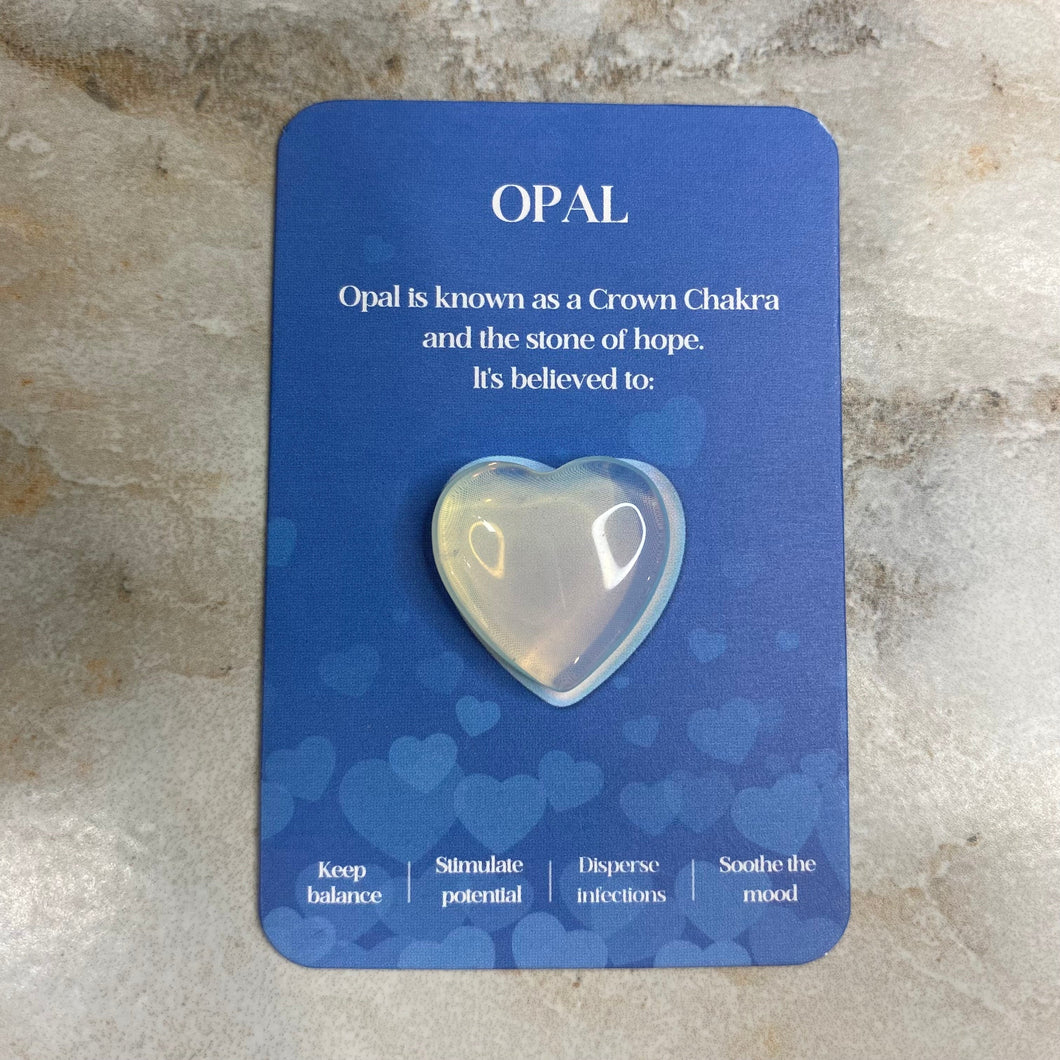 Heart Stone & Description Card - Opal