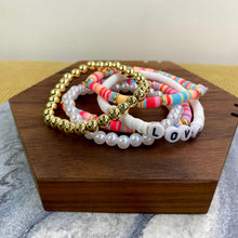 Load image into Gallery viewer, Bracelet Pack - Clay &amp; Gold Bead - Love
