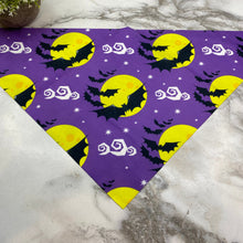 Load image into Gallery viewer, Dog Bandana - Halloween - Bat Moon Stars
