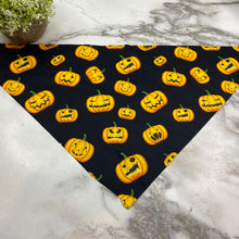 Load image into Gallery viewer, Dog Bandana - Halloween - Pumpkin Faces
