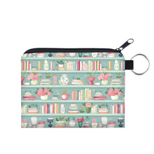 Load image into Gallery viewer, Mini Pouch - Mint Floral Bookcase
