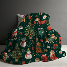 Load image into Gallery viewer, Blanket Christmas #17 - Dog Snowman Mail - PREORDER
