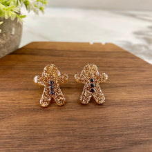 Load image into Gallery viewer, Acrylic Stud Earrings - Christmas - Gingerbread Man Glitter
