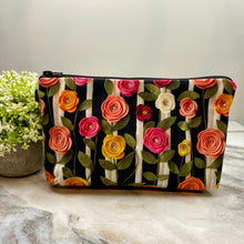 Load image into Gallery viewer, Pouch - Felt Floral Stripes
