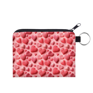 Mini Pouch - Valentine’s Day - All Pink Knit Hearts