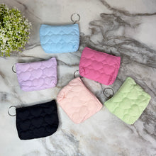 Load image into Gallery viewer, Mini Pouch - Stitched Hearts, Bright Pink
