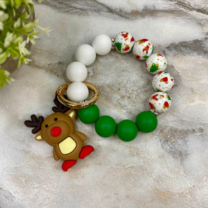 Silicone Bracelet Keychain - Christmas Winter - Reindeer