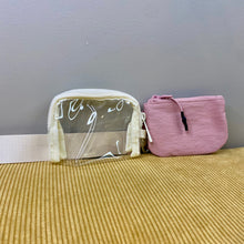 Load image into Gallery viewer, Nylon + Clear Wristlet Double Mini Wallet Set
