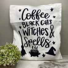 Load image into Gallery viewer, Tote Bag - Halloween - Coffee Black Cat
